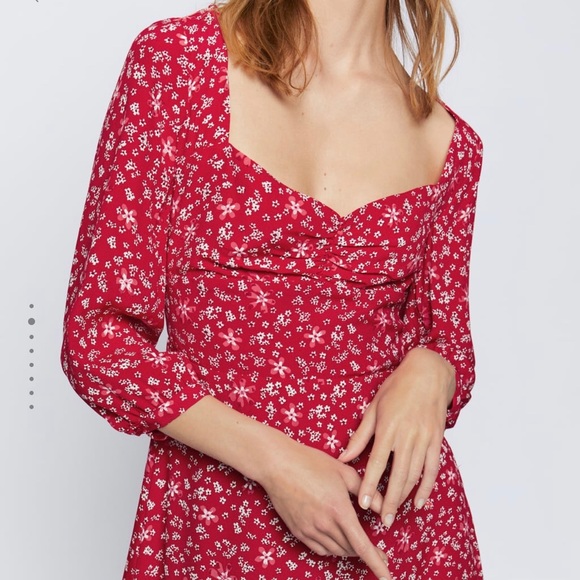 Zara Ruffled Floral Print Dress - Picture 2 of 5